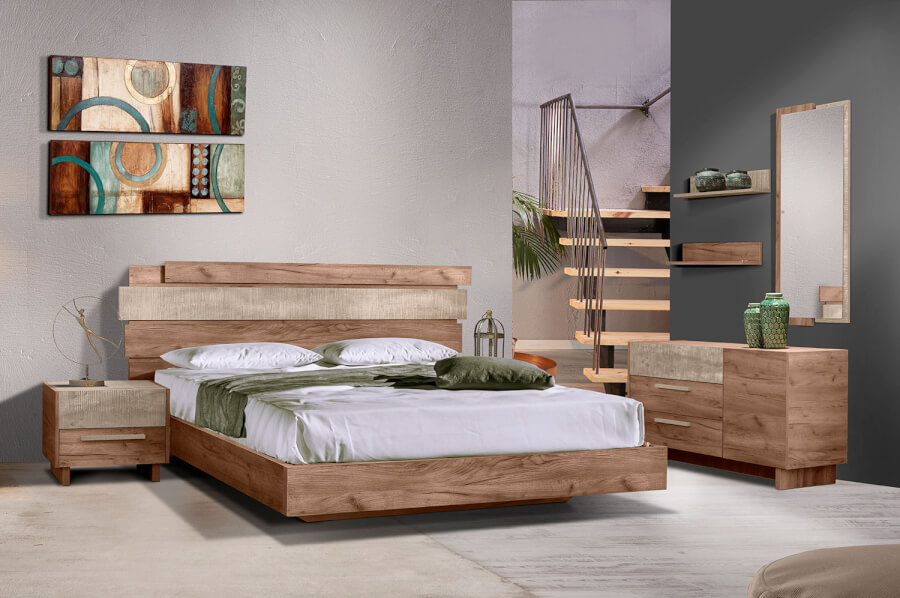 Ξύλινη Κρεβατοκάμαρα Scarlet